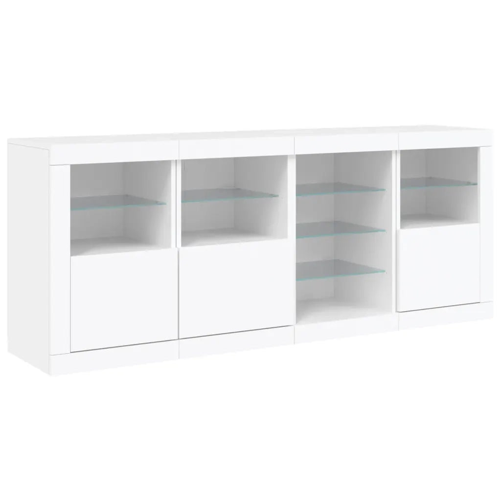 Credenza con Luci LED Bianca 164x37x67 cm 3209051