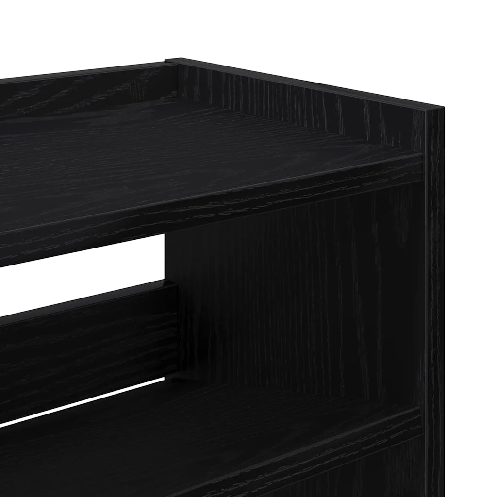 vidaXL Scarpiera Nera 80x25x81 cm in Legno Multistrato