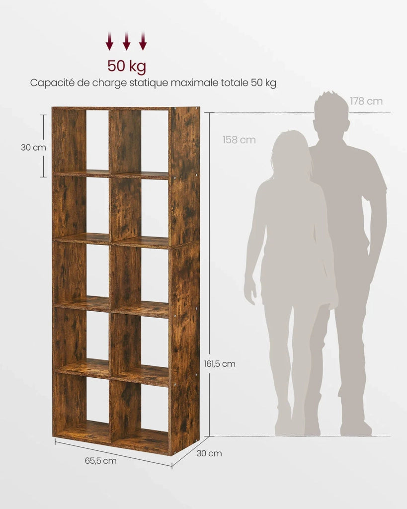 Libreria/contenitore a cubo a 10 scomparti per soggiorno ufficio camera da letto divisorio per ambienti stile scandinavo bianco 12_0004246