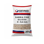 Sabbia silicea fine granulometria 0-0,6 mm finitura superfici sacco kg 25