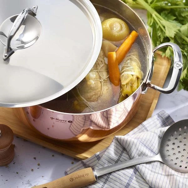 De Buyer 6242.28 Prima Matera Pentola 8 L in Rame con Rivestimento in Acciaio Inox colore Rame