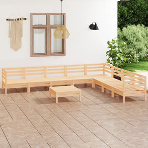 Set Divani da Giardino 9 pz in Legno Massello di Pino cod mxl 40192