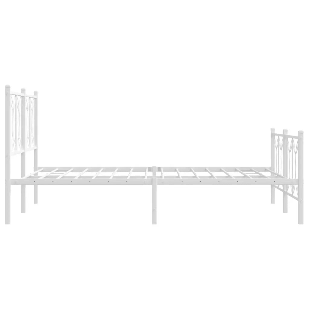 Giroletto con Testiera e Pediera-Struttura Letto Metallo Bianco 140x200 cm 690834