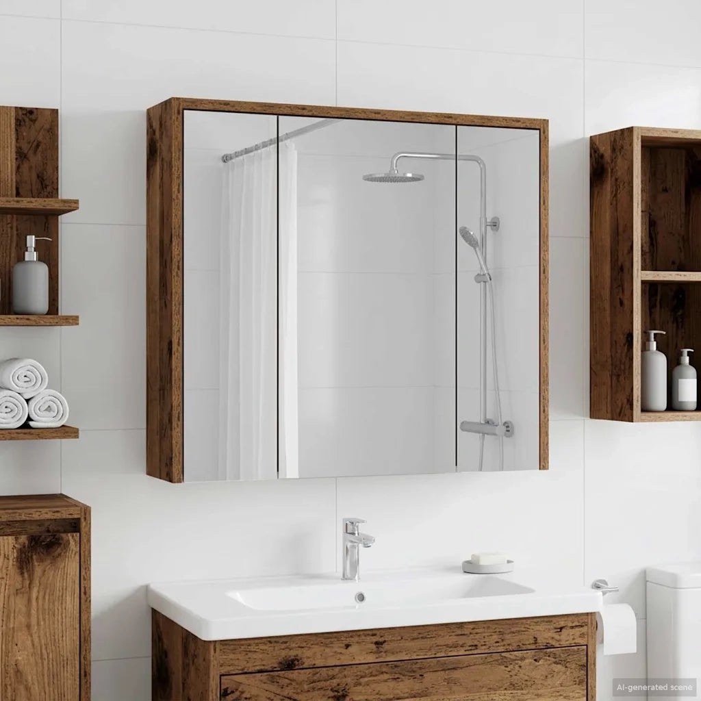 Mobiletto per specchio da bagno Legno vecchio