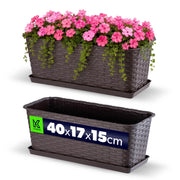 Fioriera da balcone KADAX con supporto, 40 cm, marrone.