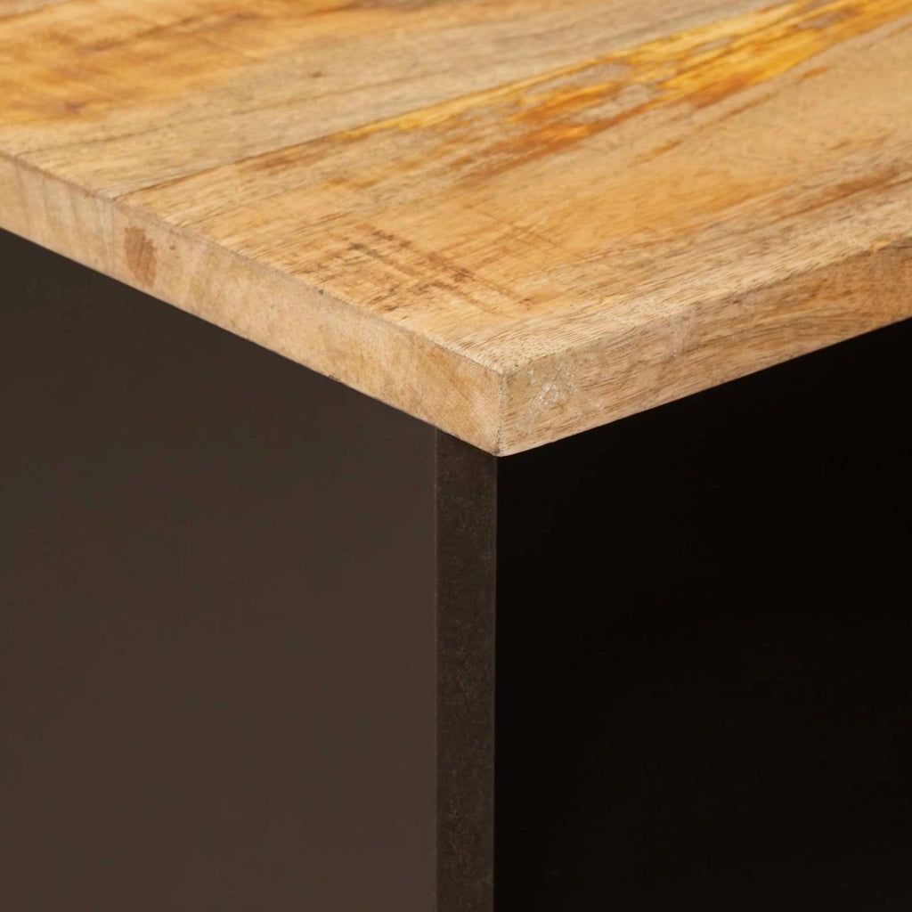 Pratico mobile porta TV rettangolare con spazio di archiviazione 70 x 33 x 46 cm in legno di mango marrone 02_0057807
