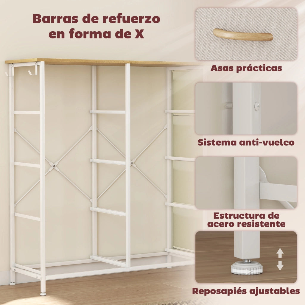 Cassettiera Tessuto ¨C zephmum ¨C Grigio Beige 60x40x