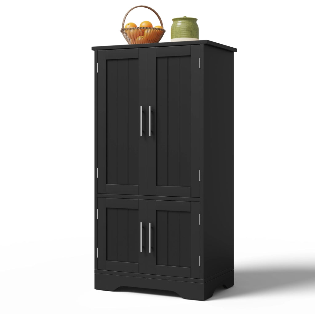 Armadio alto 120x60x40 cm con luce LED sensore; ripiani regolabili in MDF nero