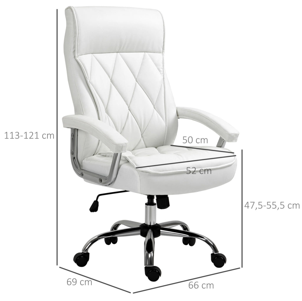 Sedia da ufficio ergonomica bianca in ecopelle