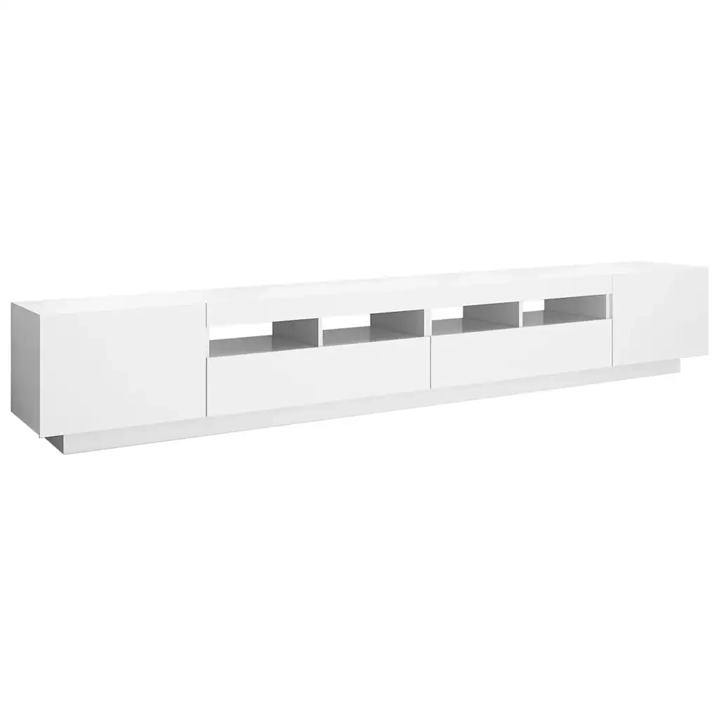 Mobile Porta TV con Luci LED Bianco 260x35x40 cm 3081915