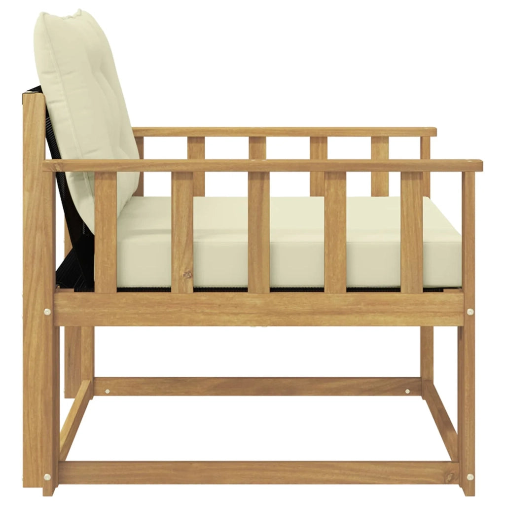 Set di divani da esterno-Sofa da giardino Legno di Acacia Massello e Textilene 933391