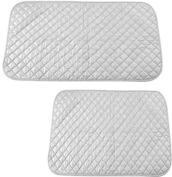 Stendardo pieghevole con cuscinetto magnetico - tessuto in cotone per tavolo da stiro - stazione da stiro portatile a vapore - 217 × 236 pollici.