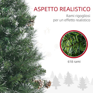 Albero di Natale Artificiale 180 cm 618 Rami con Pigne Verde
