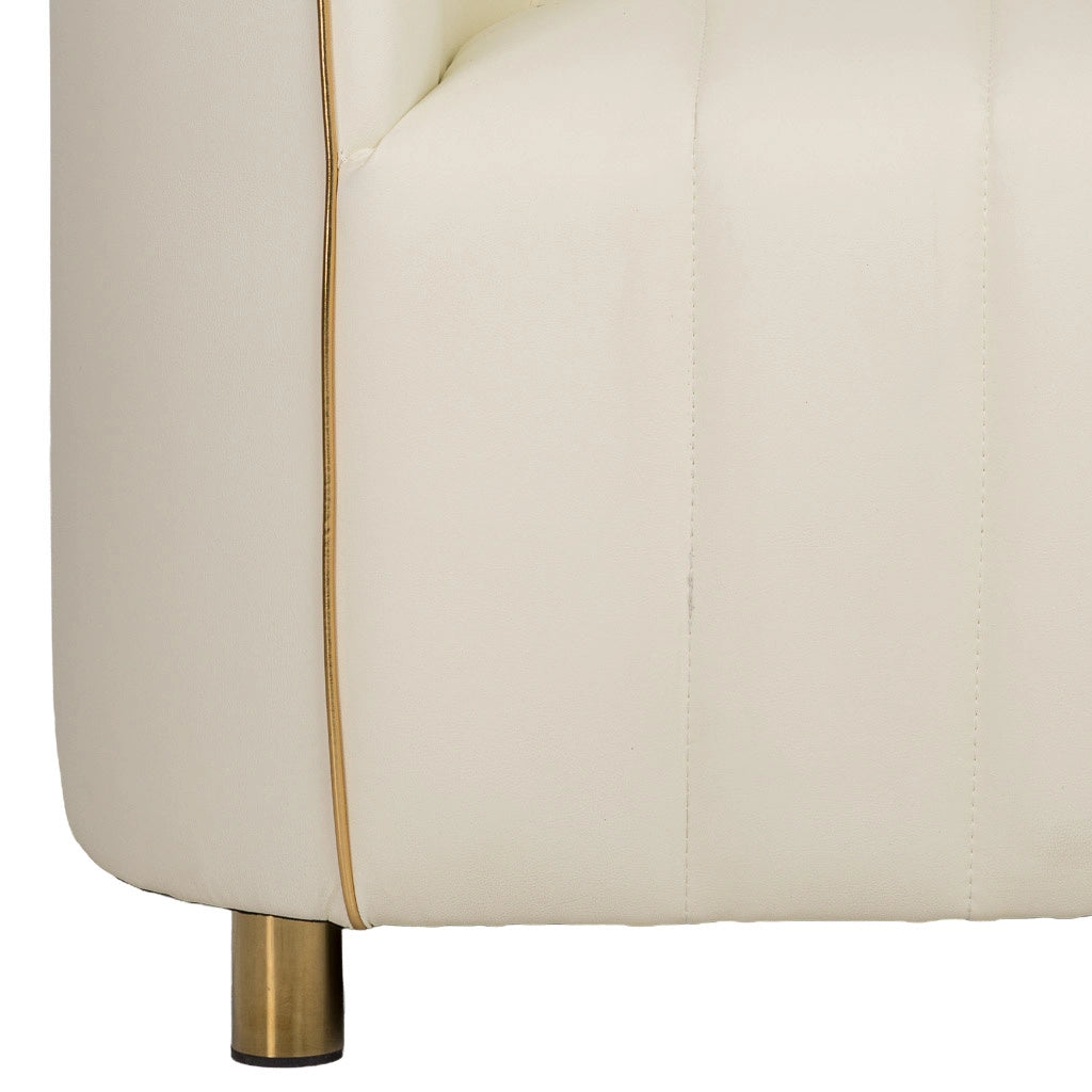 Poltrona in ecopelle beige 88x72x43/76h cm