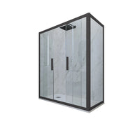 Box doccia 2 ante scorrevoli 90x120 CM H 200 Vetro Trasparente Profilo Antracite mod. Glam Duo