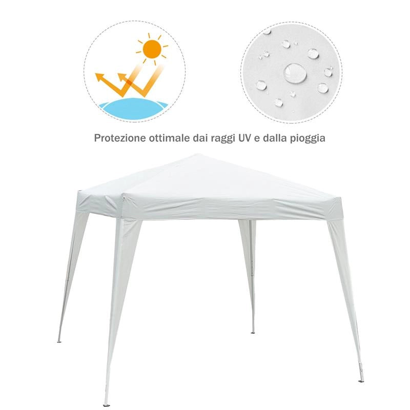 GAZEBO POP-UP IMPERMEABILE BIANCO 3 X 3 M