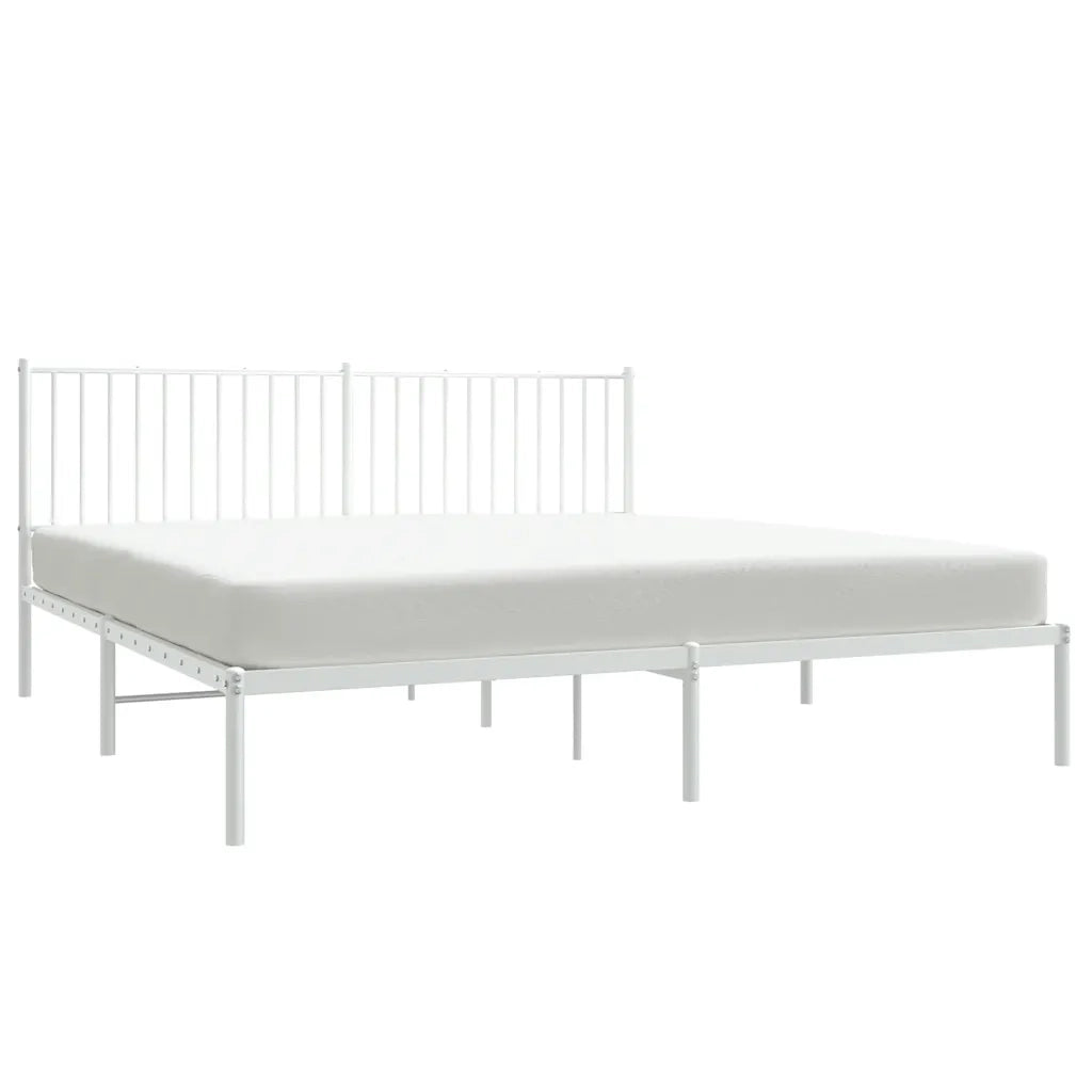Giroletto con Testiera-Struttura Letto con testiera Metallo Bianco 183x213 cm 273069