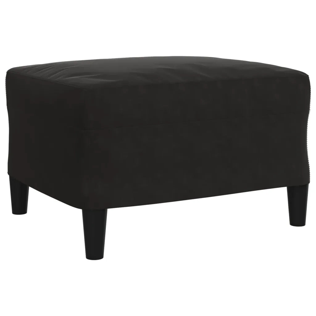 Set di Divani 3 pz con Cuscini Nero in Velluto