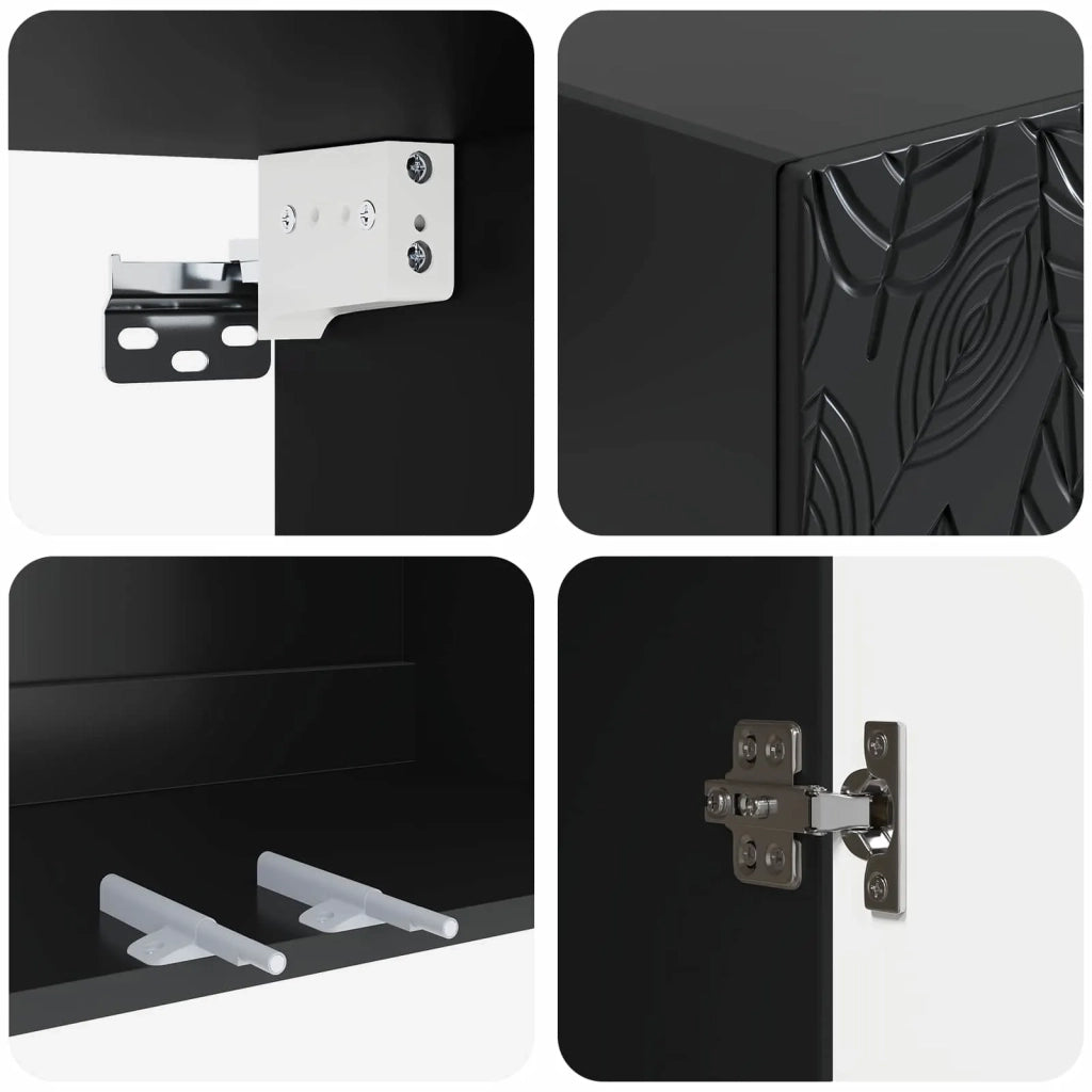 Mobiletto a muro Nero 59 x 31 x 60 cm Legno ingegnerizzato 898746