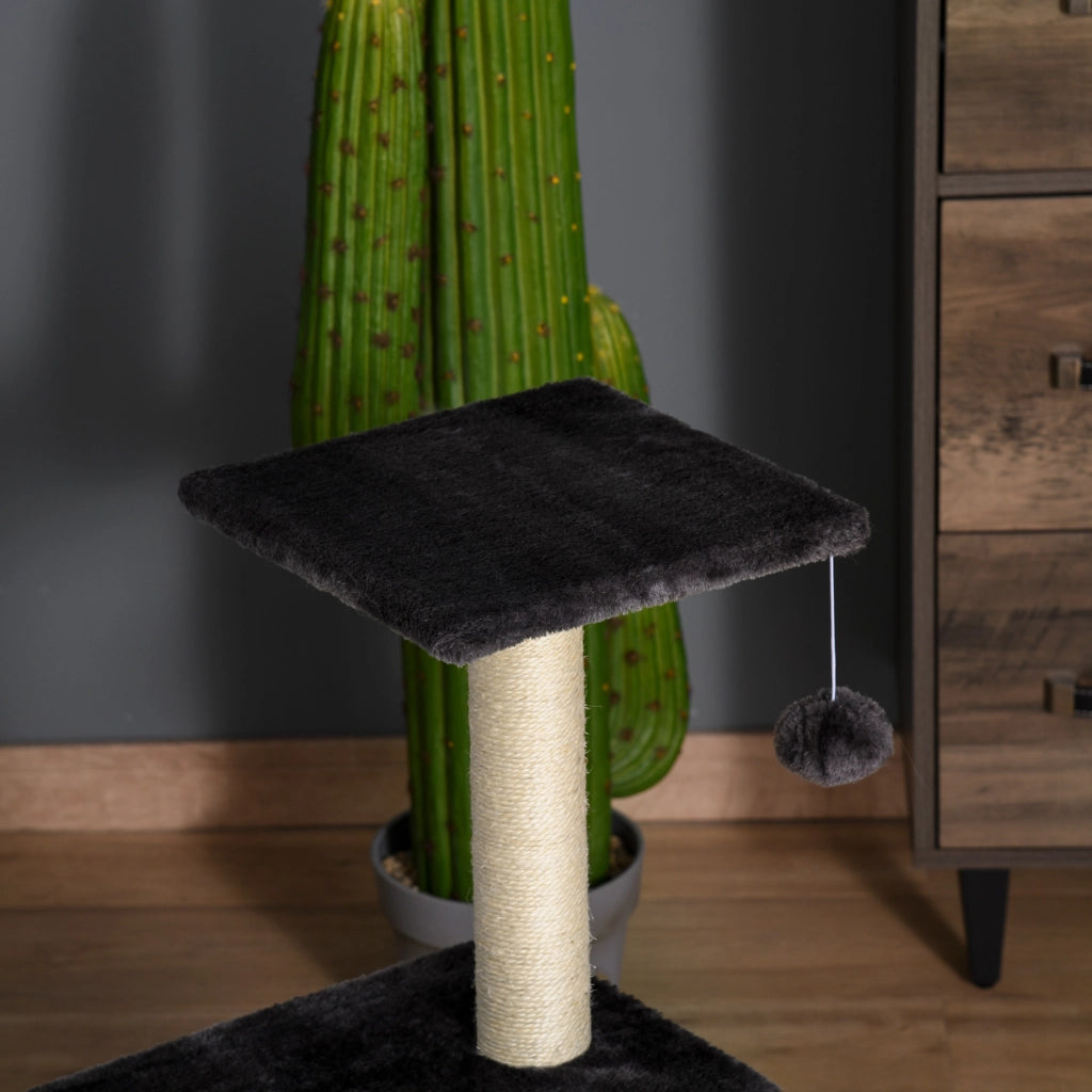 Albero tiragraffi per gatti con palla ¨C zephmum ¨C grigio scuro 72 cm