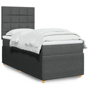 Giroletto a Molle con Materasso Grigio Scuro 90x190 cm Tessuto 3291912