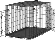 Feandrea Gabbia per Cani Pieghevole, con 2 Porte, Vassoio Rimovibile, 136 x 79 x 84 cm, XXXL, Nero PPD054B01