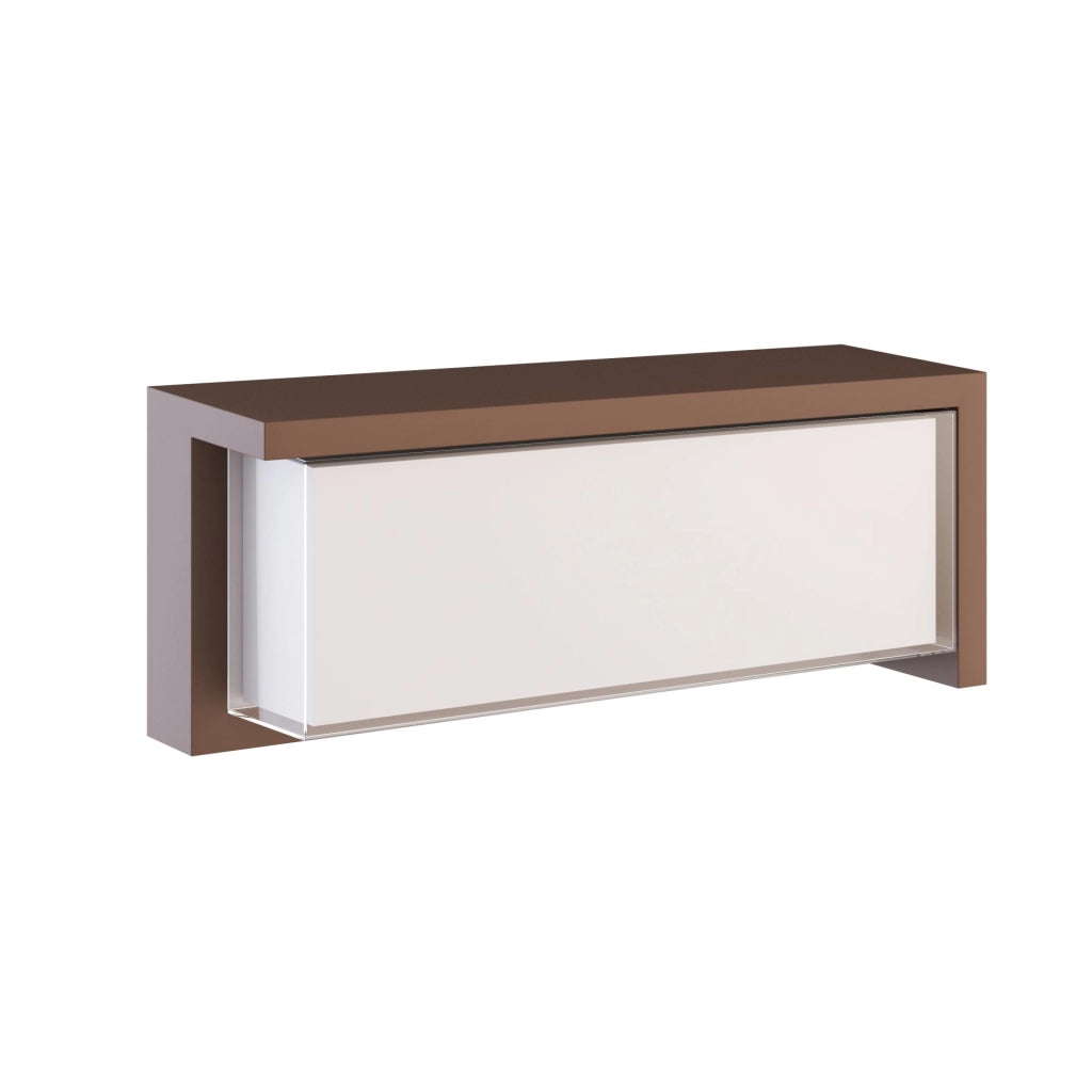 Applique LED da Esterno Blis Rettangolare 24W CCT Switch 2700K/3200K/4000K Corten - Illuminazione Parete Design - Beneito & Faure