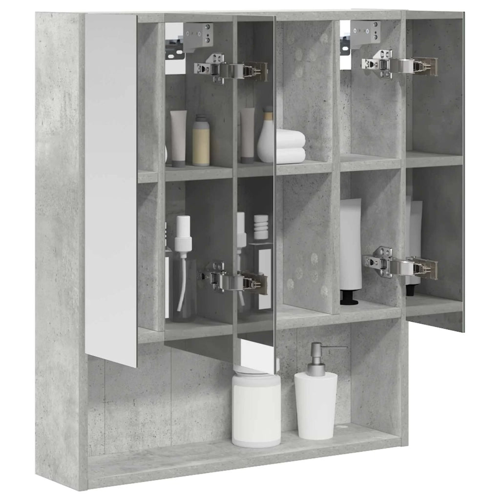 Mobiletto per specchio da bagno con lo scaffale Grigio cemento 889186