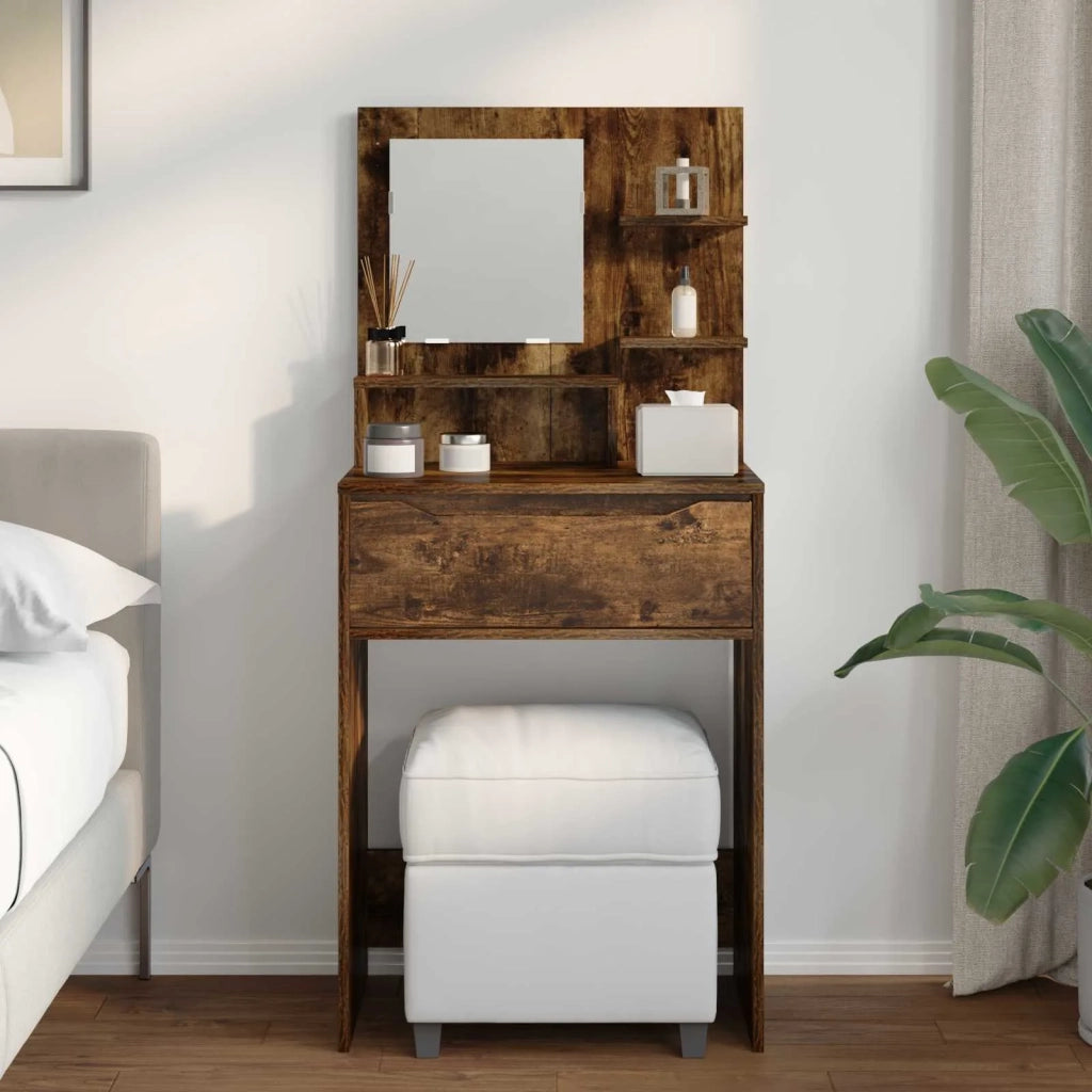 Tavoli da Trucco per Camera da Letto con cassetto Rovere fumé 889002