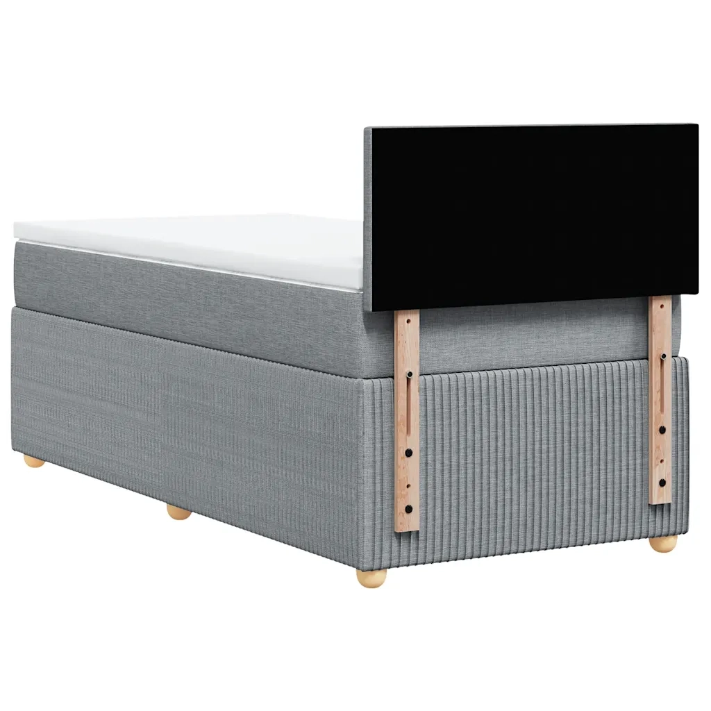Giroletto a Molle con Materasso Grigio Chiaro100x200 cm Tessuto