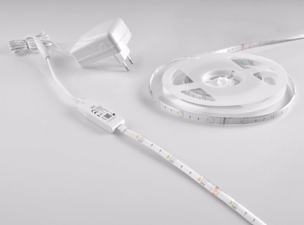 Striscia LED WiFi 2m RGB+4000K IP65 Tuya kit Polux