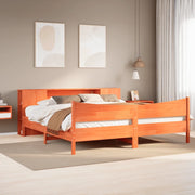 Giroletto senza Materasso Marrone Cera 200x200 cm Legno di Pino 3323289