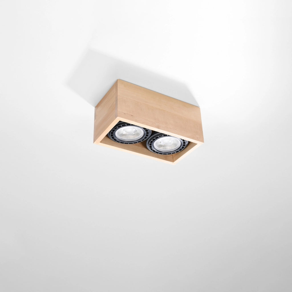 Faretto soffitto legno rettangolare doppio 2xGU10 10W Pure Lume