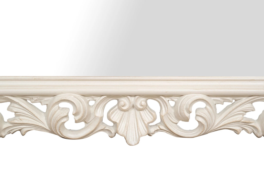 Biscottini SPECCHIERA DA PARETE IN LEGNO FINITURA BIANCA ANTICATA MADE IN ITALY Specchio