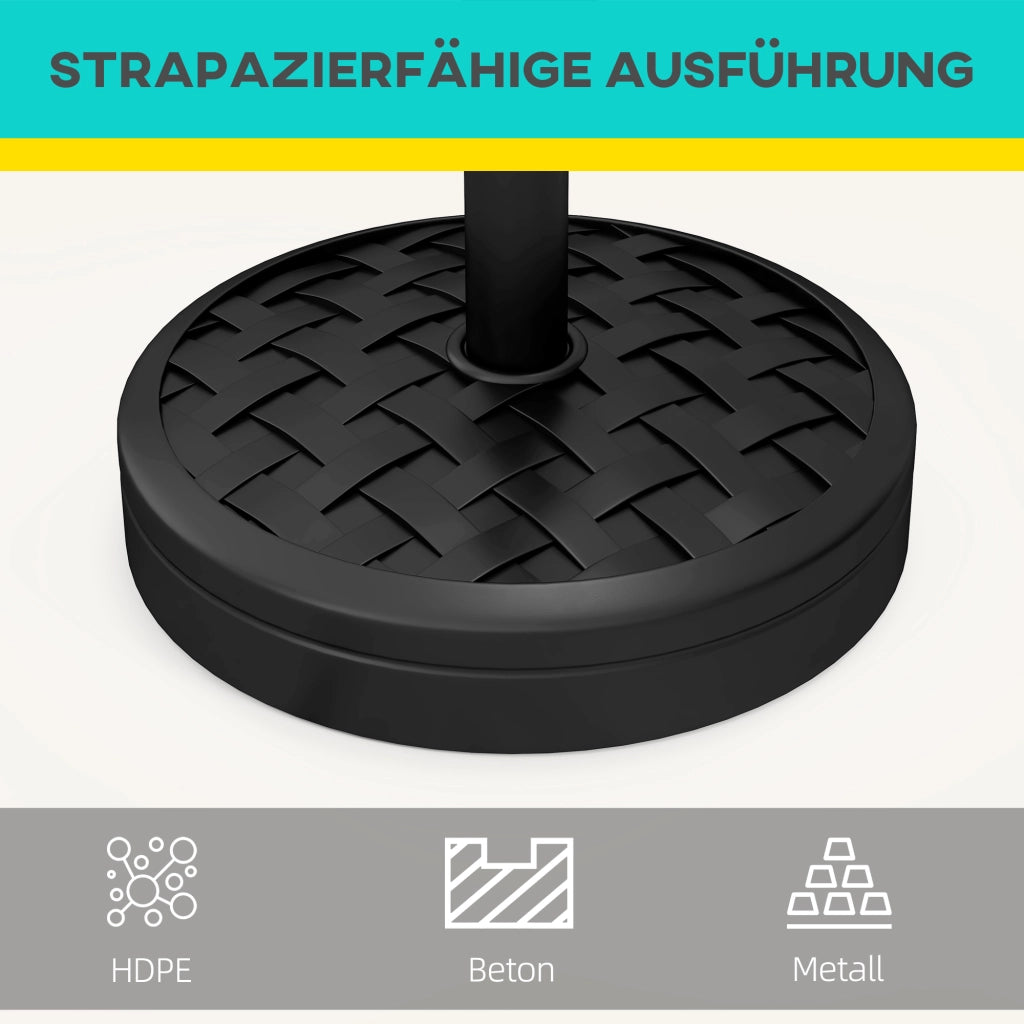 Sostegno per Ombrellone in Cemento 18 kg ¨C Zephmum ¨C Nero 32/38/48mm