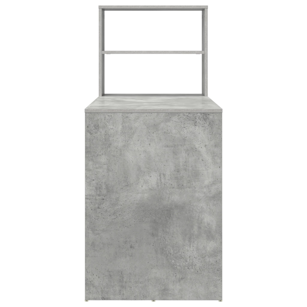 Scrivania con stoccaggio grigio cemento 113x54x120 cm legno ingegnerizzato