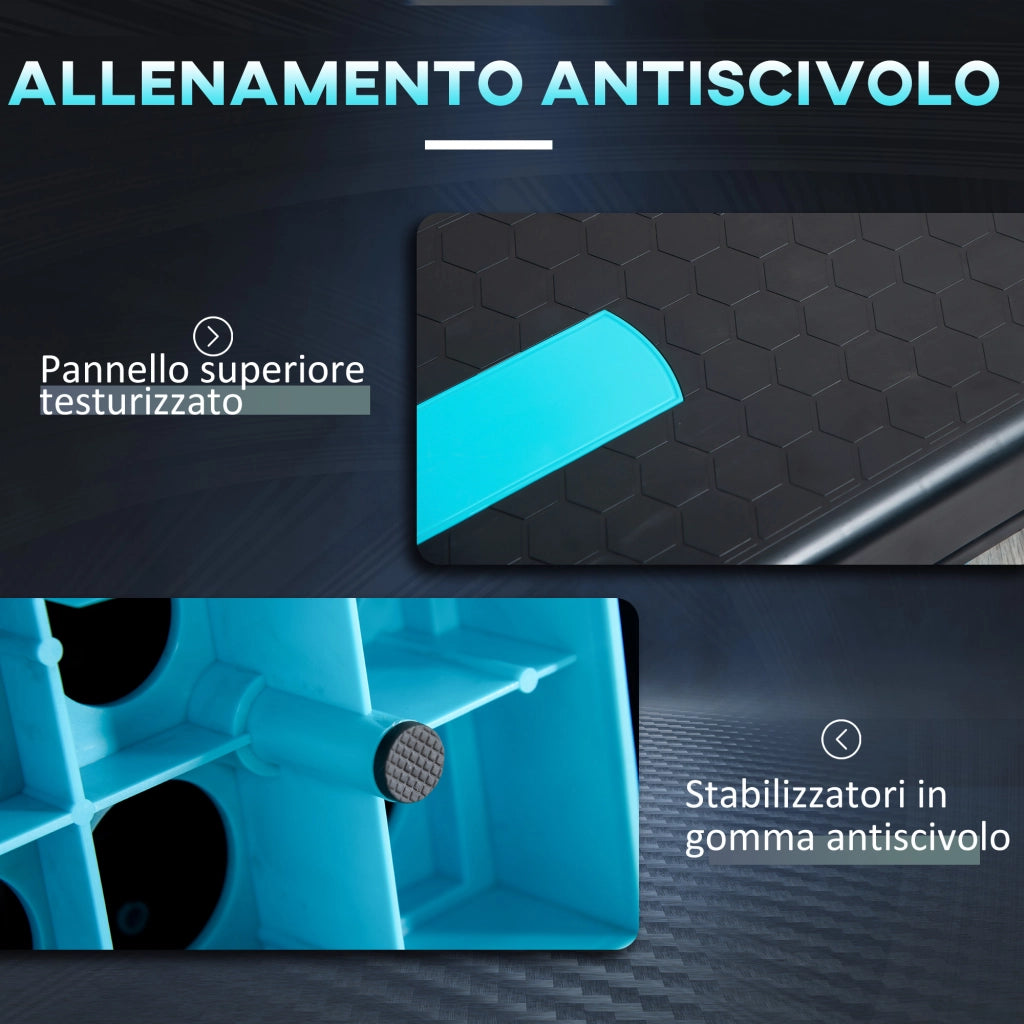 Step Fitness per Aerobica Regolabile 10-15-20 cm ¨C zephmum ¨C Plastica, Nero e Blu