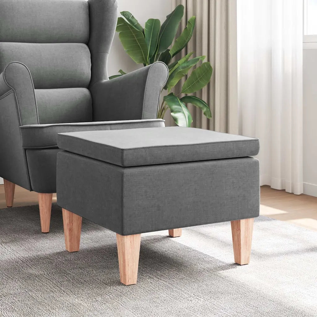 Poggiapiedi con Gambe in Legno Grigio Scuro in Tessuto cod mxl 44826