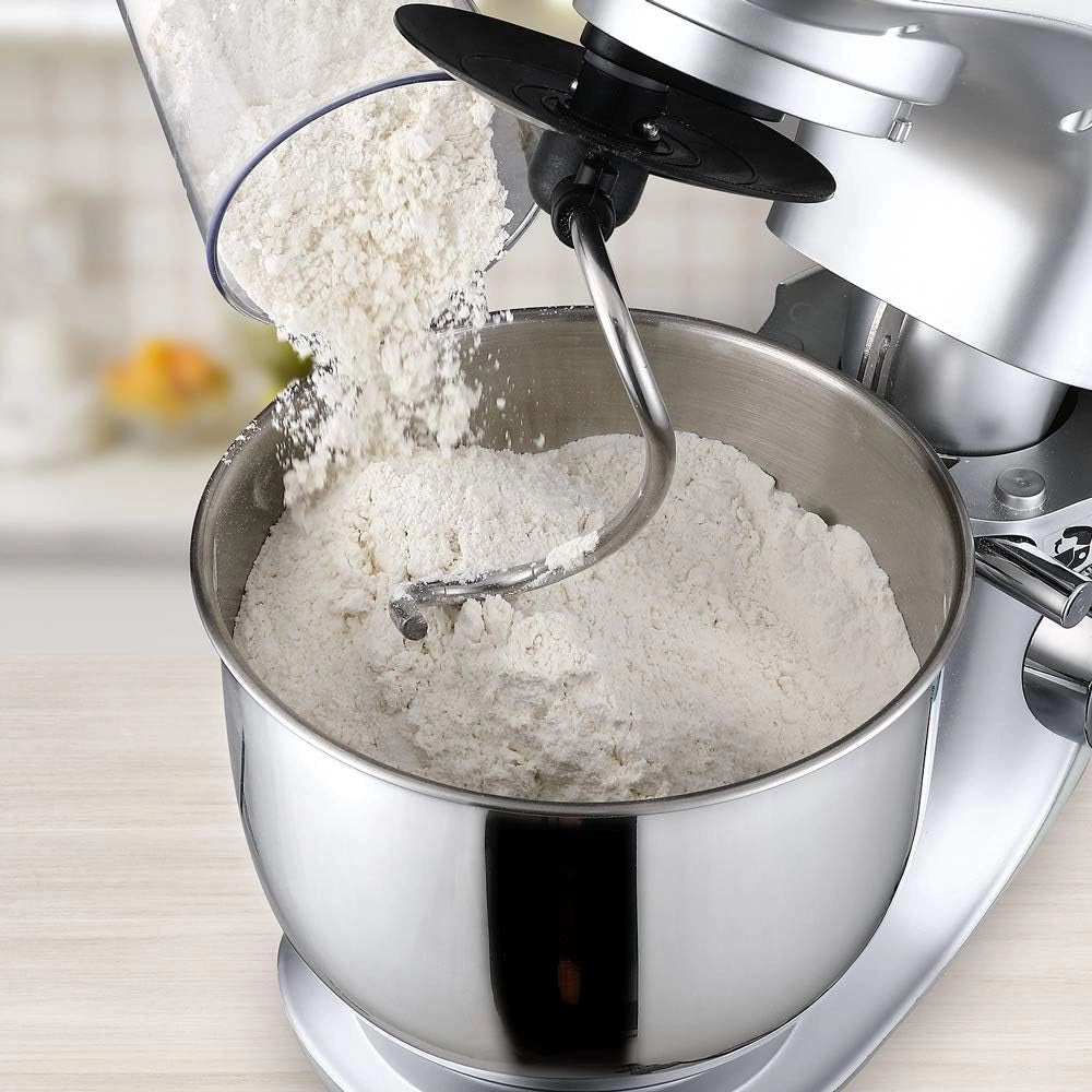 ® Planetaria Impastatrice Elettrica 1000 W Acciaio Inox 4,5L 7 Velocità Accessori Paraspruzzi Ciotola Frusta Gancio Elettrodomestici Cucina