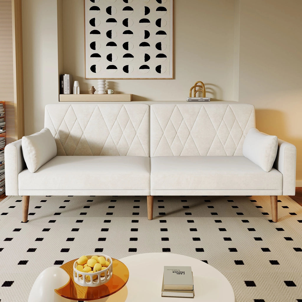 Divano Letto 2 Posti in Velluto ¨C MINIMAL ¨C Grigio