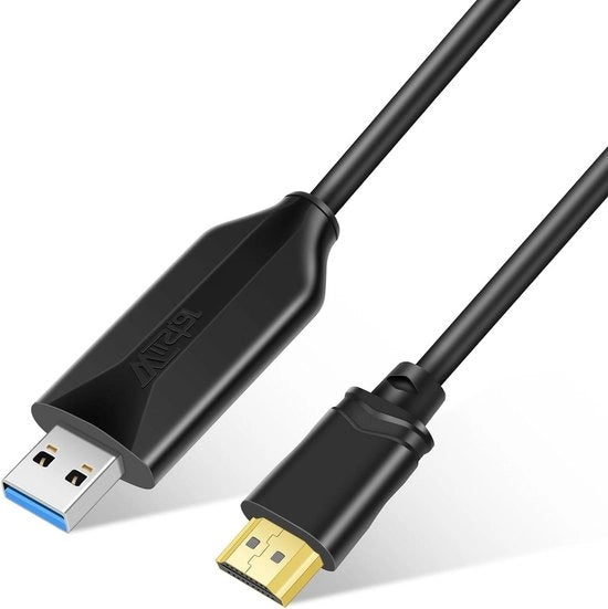 Adattatore HDMI da USB 15 m 1080P cavo con presa per PC, laptop, HDTV, TV - compatibile con Windows, MacOS - connessione USB 3.0/2.0 a HDMI.