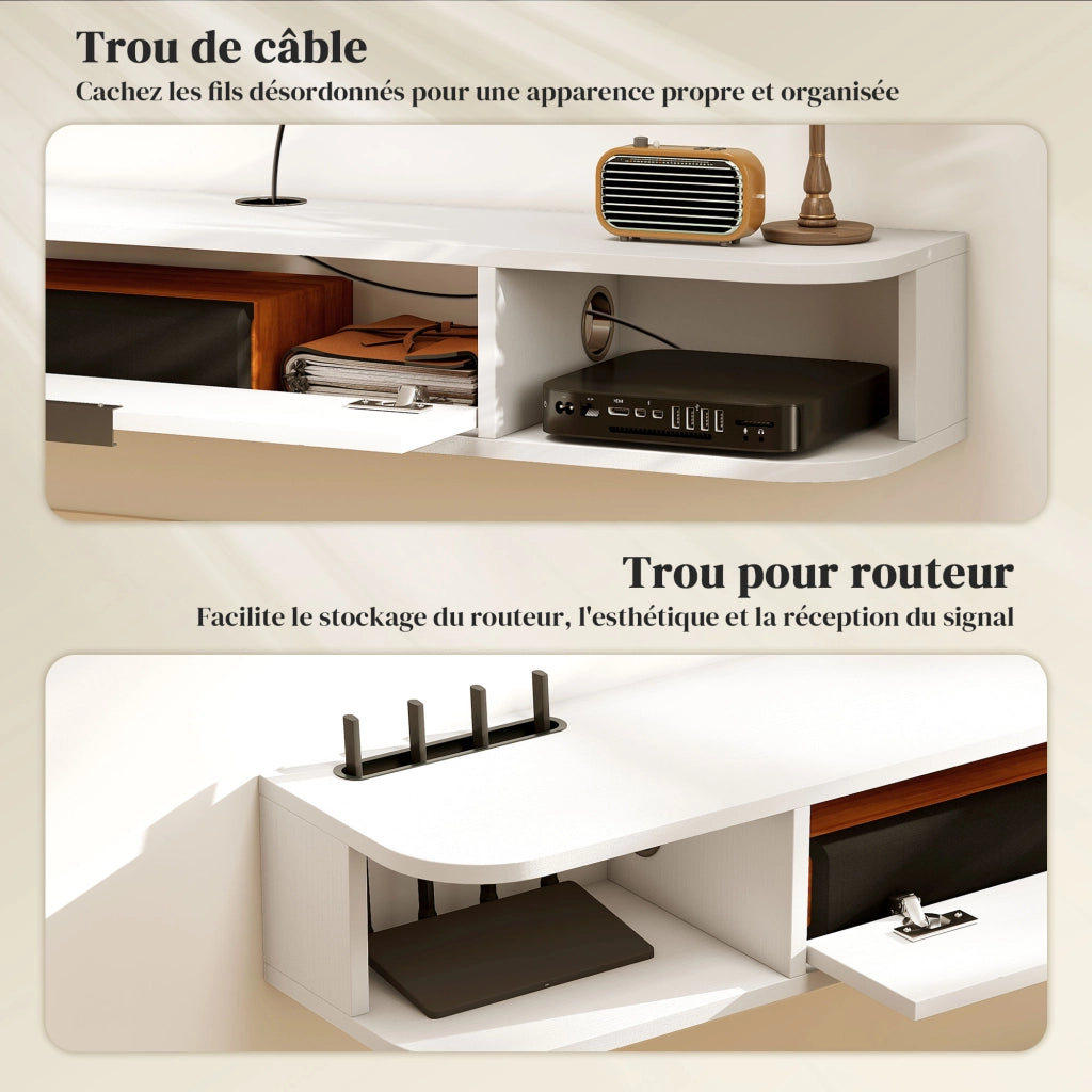 Mobile TV sospeso ¨C Minimal ¨C bianco 120x24x16 cm