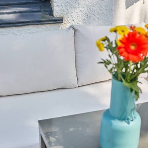 Salotto da giardino in alluminio, 9 posti, verde kaki