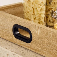 Carrello da Cucina a 3 Ripiani con Vassoio Rimovibile e Ruote Girevoli, 72x40x94cm, Legno e Nero