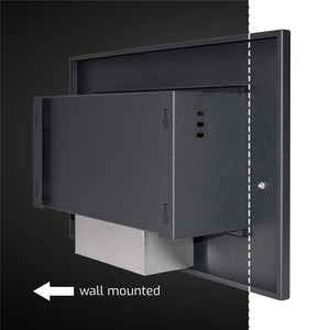 Adriano - Caminetto a bioetanolo da incasso con 1 bruciatore da 1.5L. Camino a bioetanolo in acciaio inox e vetro temperato. 64x40 cm colore nero