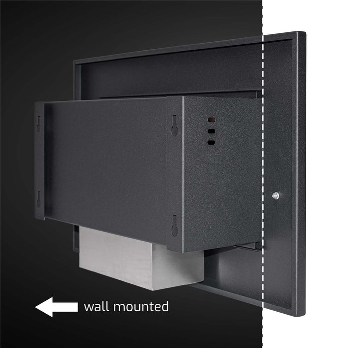 Adriano - Caminetto a bioetanolo da incasso con 1 bruciatore da 1.5L. Camino a bioetanolo in acciaio inox e vetro temperato. 64x40 cm colore nero