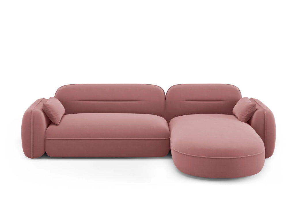 Cosmopolitan Design - Divano angolare modulare destro "Sydney" 4 posti in velluto salmone 