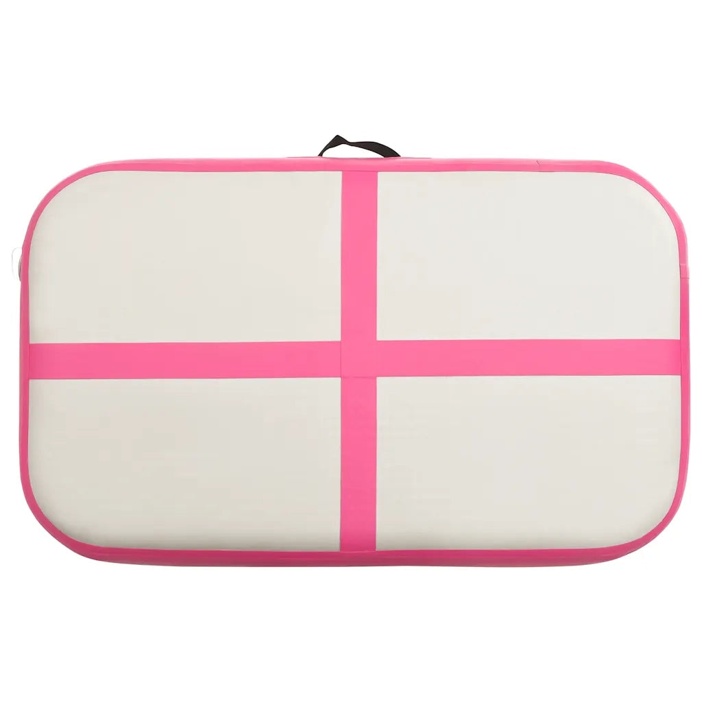 Tappetino Ginnastica Gonfiabile con Pompa 60x100x15 cm PVC Rosa 92652