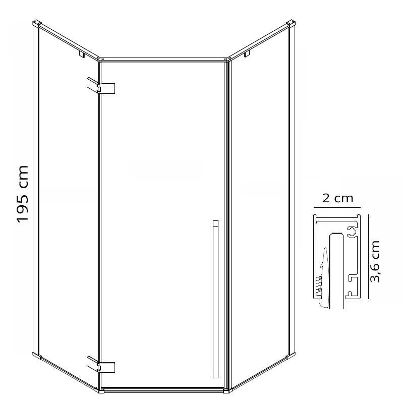 Cabina Doccia Diamond Gold 100x100