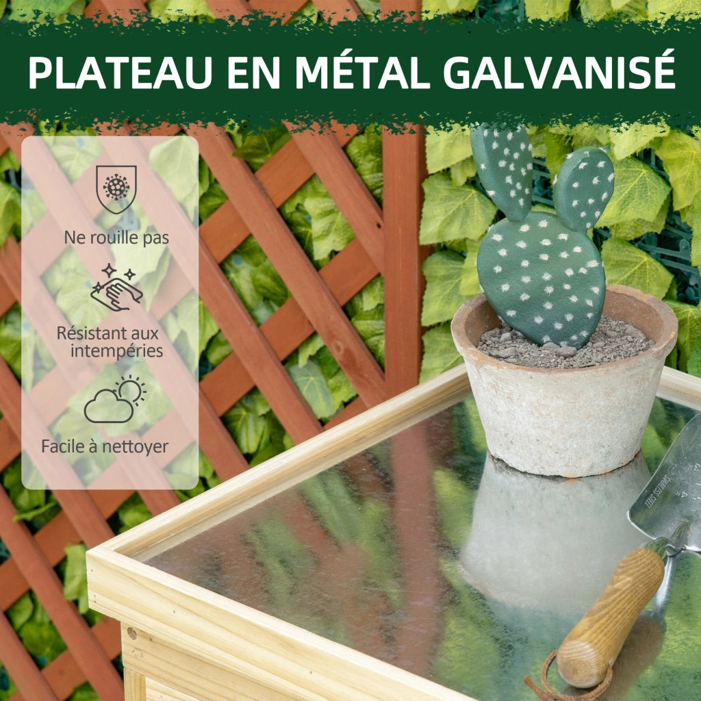 Armadio da giardino ¨C zephmum ¨C legno massello metallo 80x45x92 cm